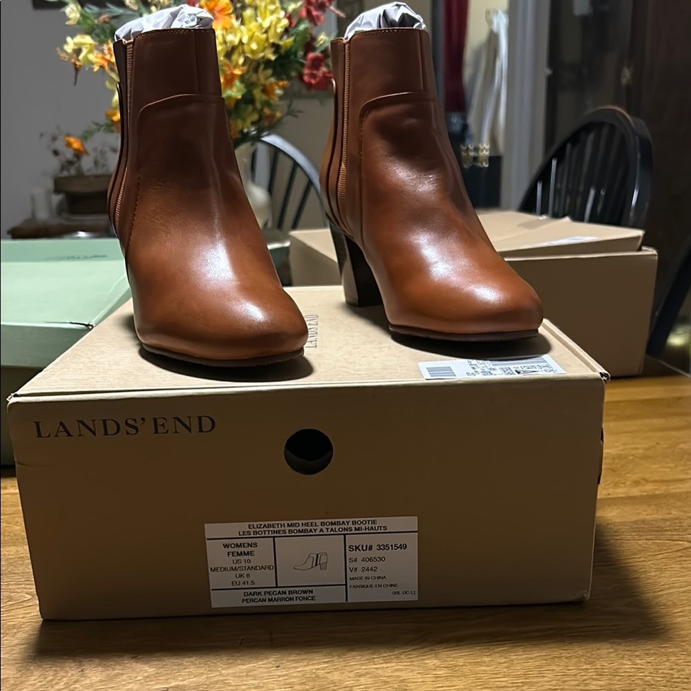 Lands' End Women's Brown Ankle Boots